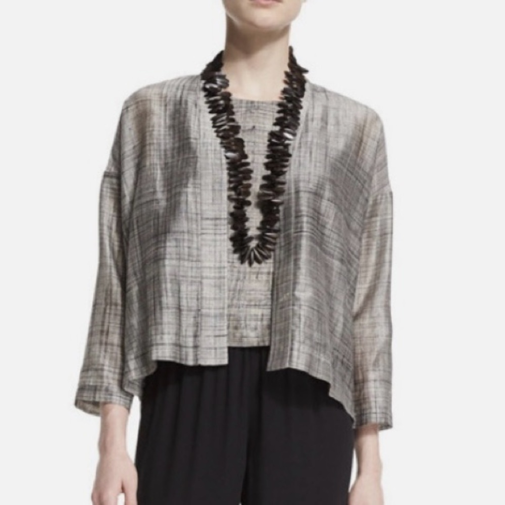 Silk Pewter Crop Jacket